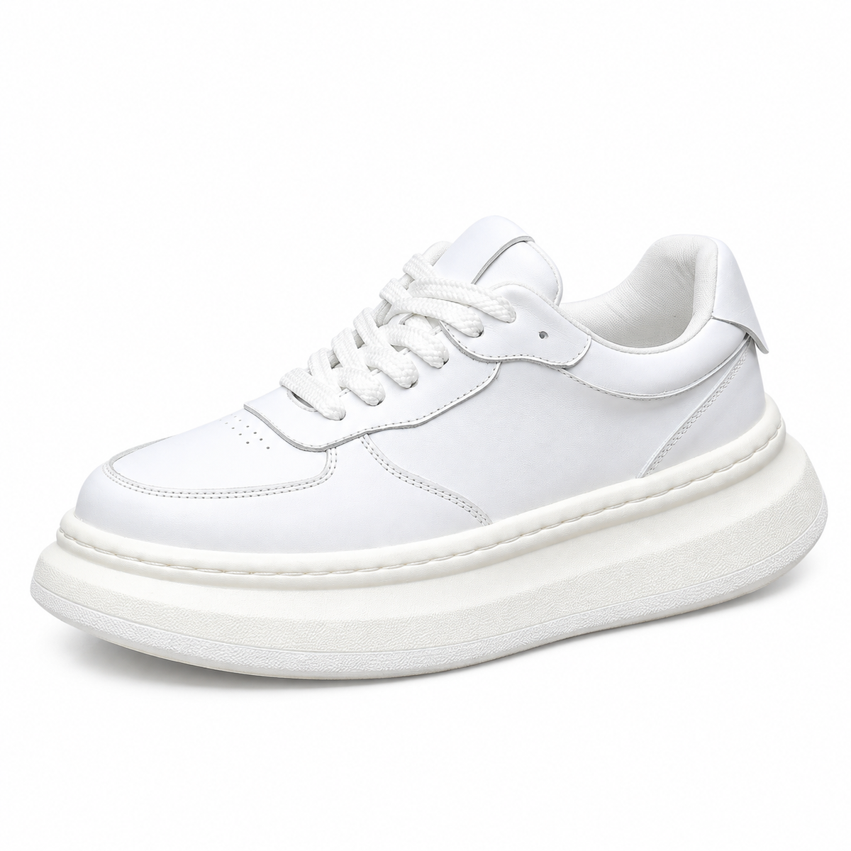 Men's Fashion Trend Leather Casual Flat Skateboard Shoes