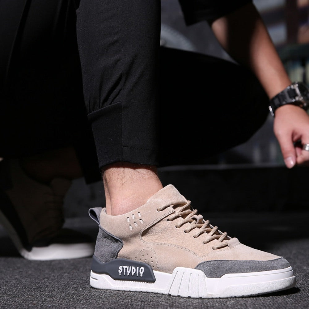 Men's Spring New Fashion Leather Casual Board Shoes