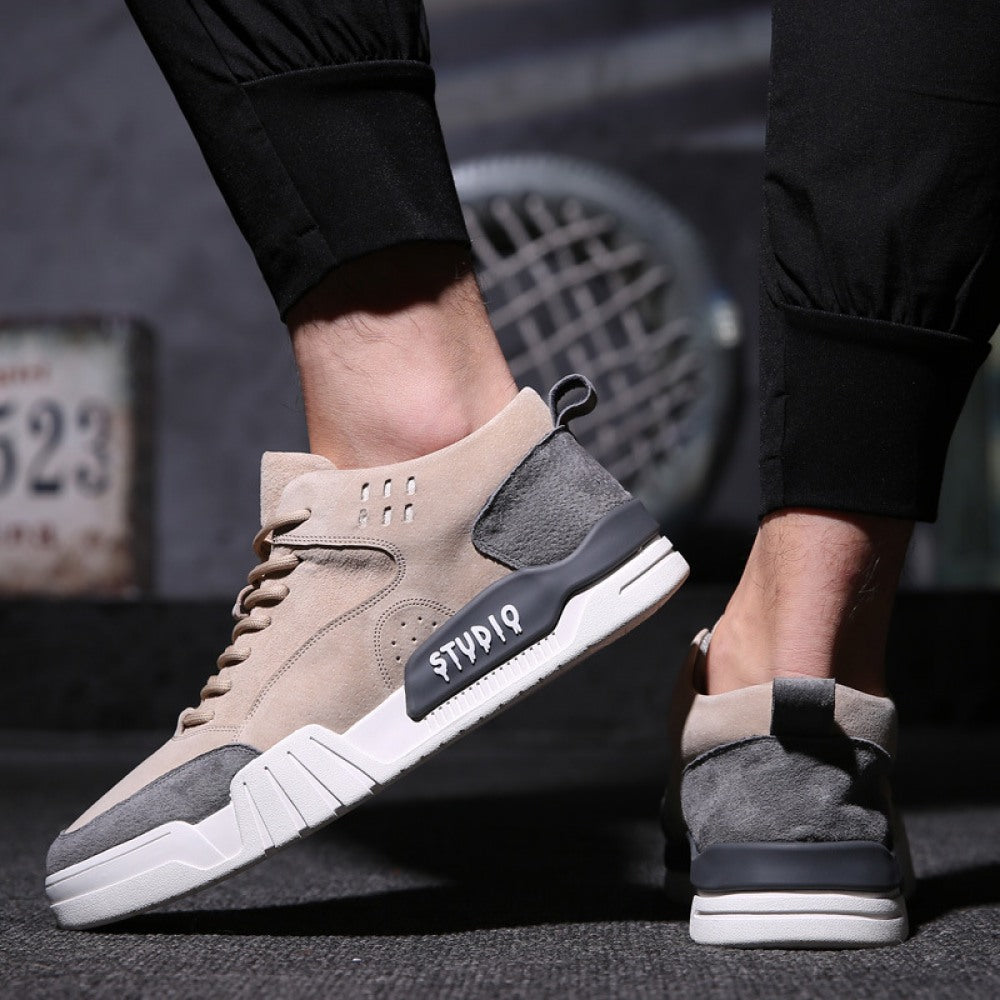Men's Spring New Fashion Leather Casual Board Shoes