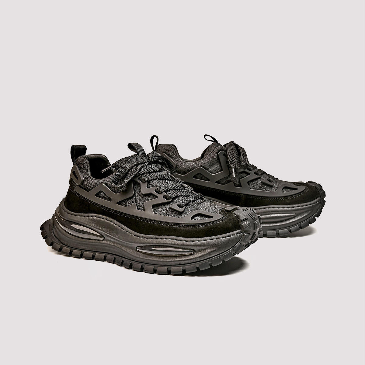 Leather Thick-Sole Outdoor Breathable Anti-Slip Sneakers