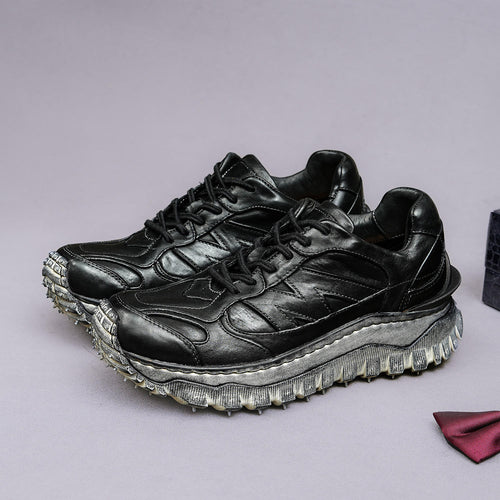 Men's Casual Stylish Handcrafted Lace-up Platform Shoes