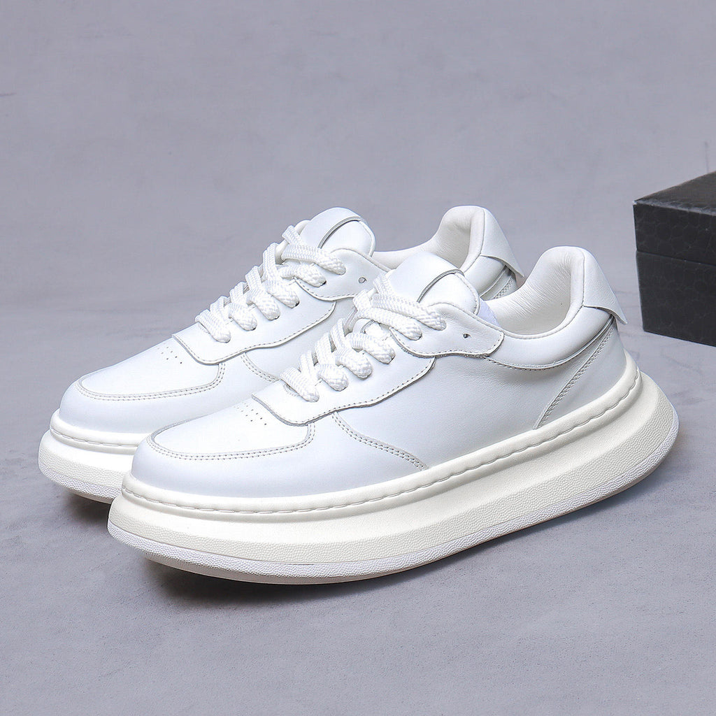 Men's Fashion Trend Leather Casual Flat Skateboard Shoes