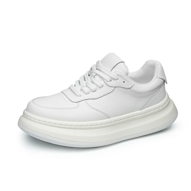 Men's Fashion Trend Leather Casual Flat Skateboard Shoes