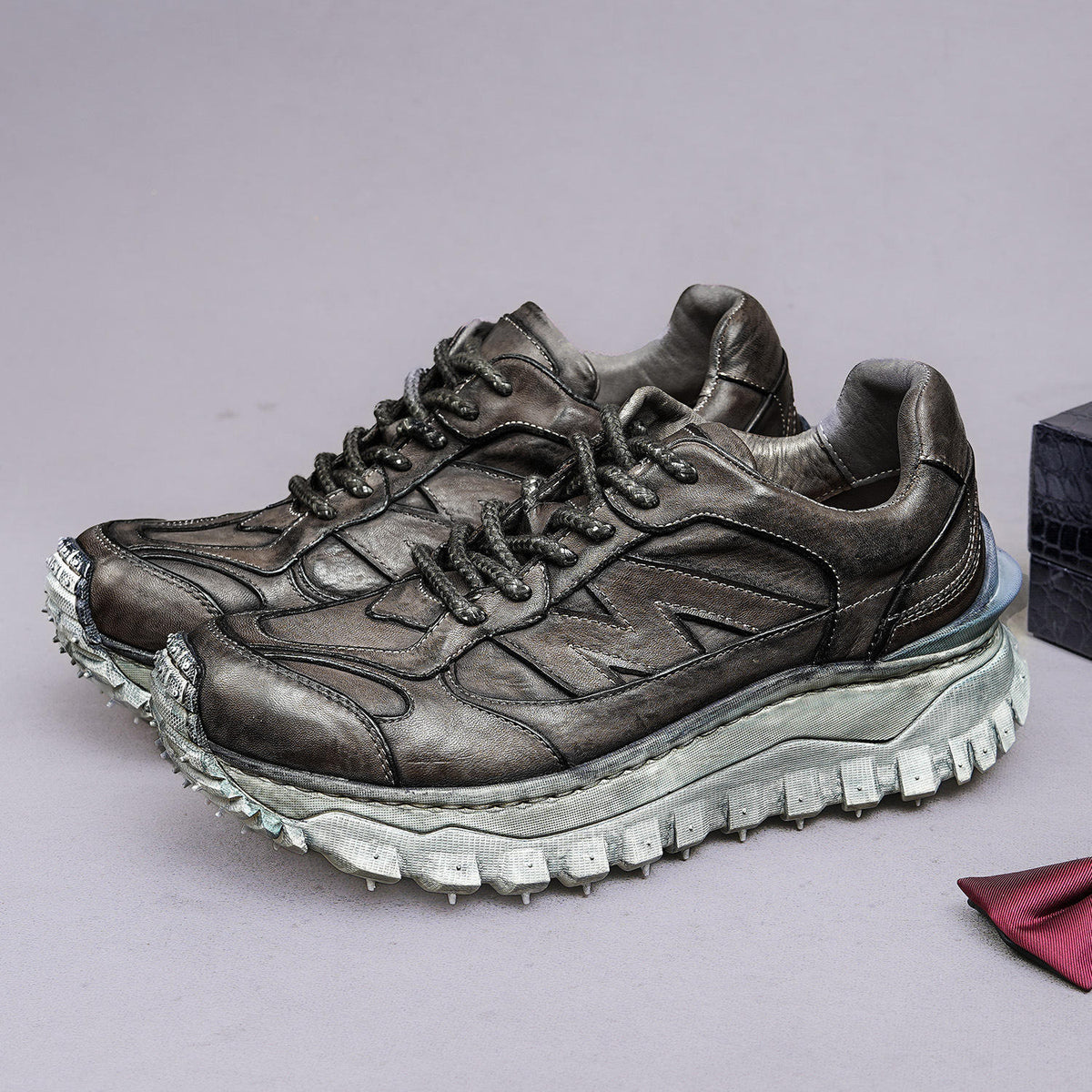 Men's Casual Stylish Handcrafted Lace-up Platform Shoes